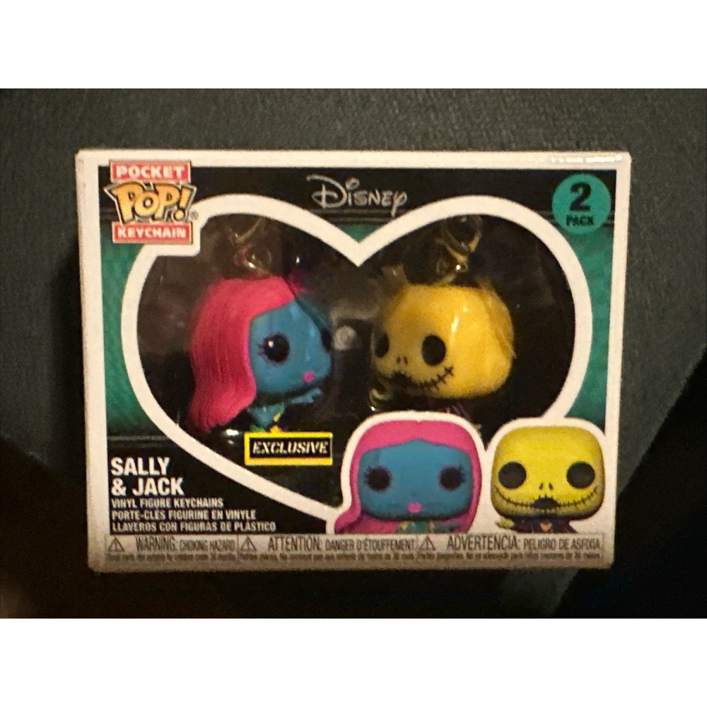 Funko Nightmare Before Christmas Sally & Jack Black Light 2 Pack Pocket Pop Excl